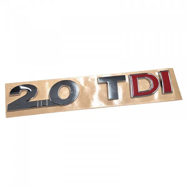 Emblem VW 2.0 TDI | Glossy Chrome / Red