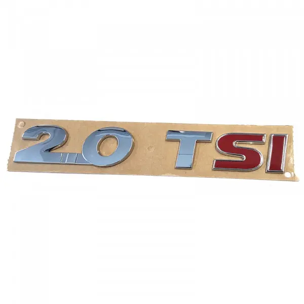 Emblem VW 2.0 TSI | Glossy Chrome / Red