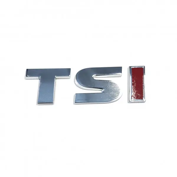 Emblem VW TSI | Glossy Chrome / Red