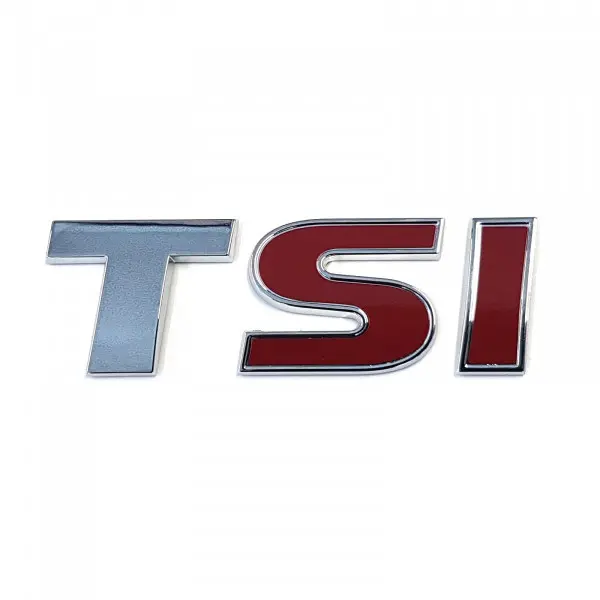 Emblem VW TSI | Glossy Chrome / Red