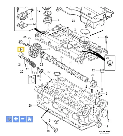 Endeplugg kamaksel Volvo Genuine® S40 V40 1996-2004 │ bensin 4-syl – bilde 2