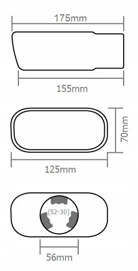 Enderør, eksos oval BASS Chrome tuning – bilde 2