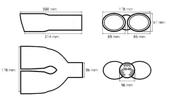Enderør, eksos Twin Chrome tuning Image 4