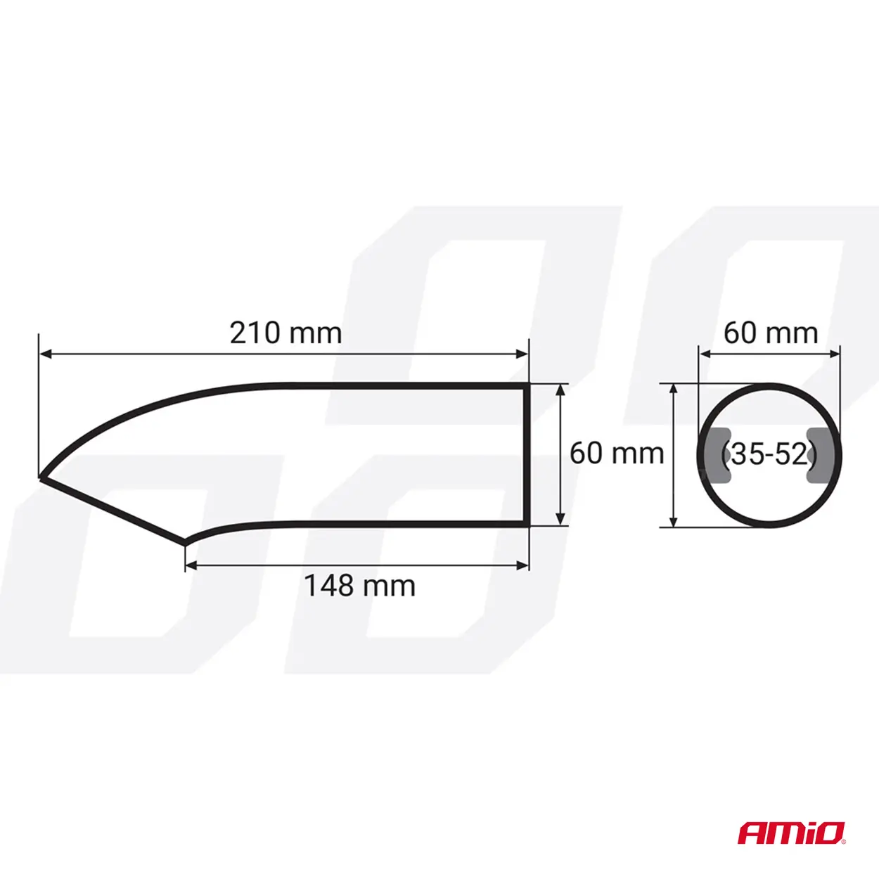 Endestuss MT 001B Black Rustfritt Ø - 60mm – bilde 4