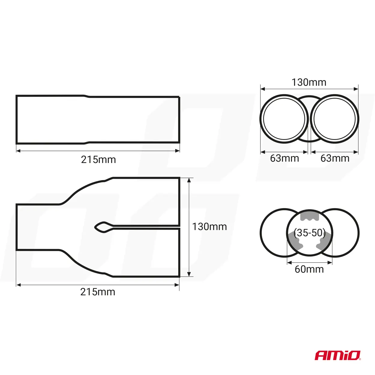 Endestuss MT 004 Chrome Rustfritt Ø - (2x 63mm) – bilde 5