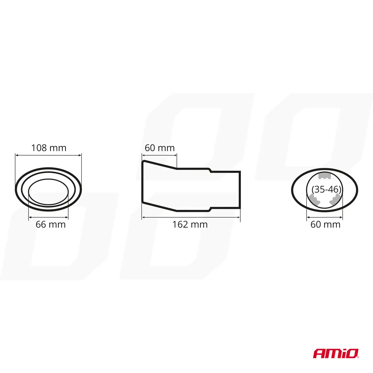 Endestuss MT 005 Chrome Rustfritt Ø - 108mm – bilde 4