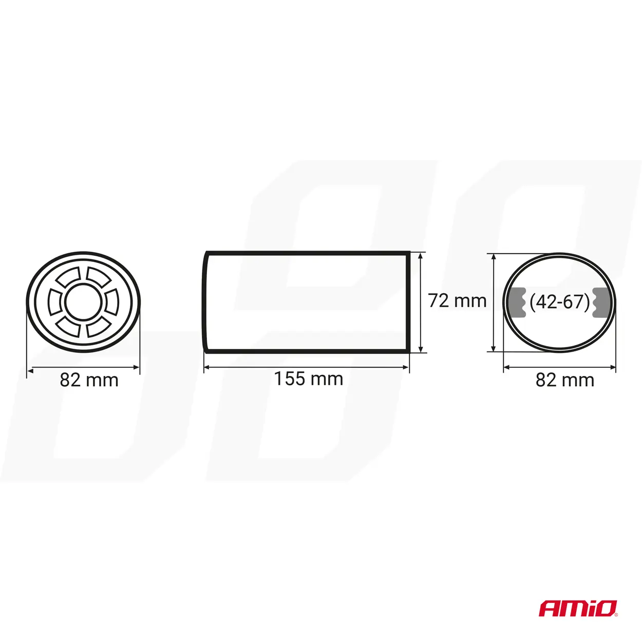 Endestuss MT 006 Chrome Rustfritt Ø - 82mm – bilde 4