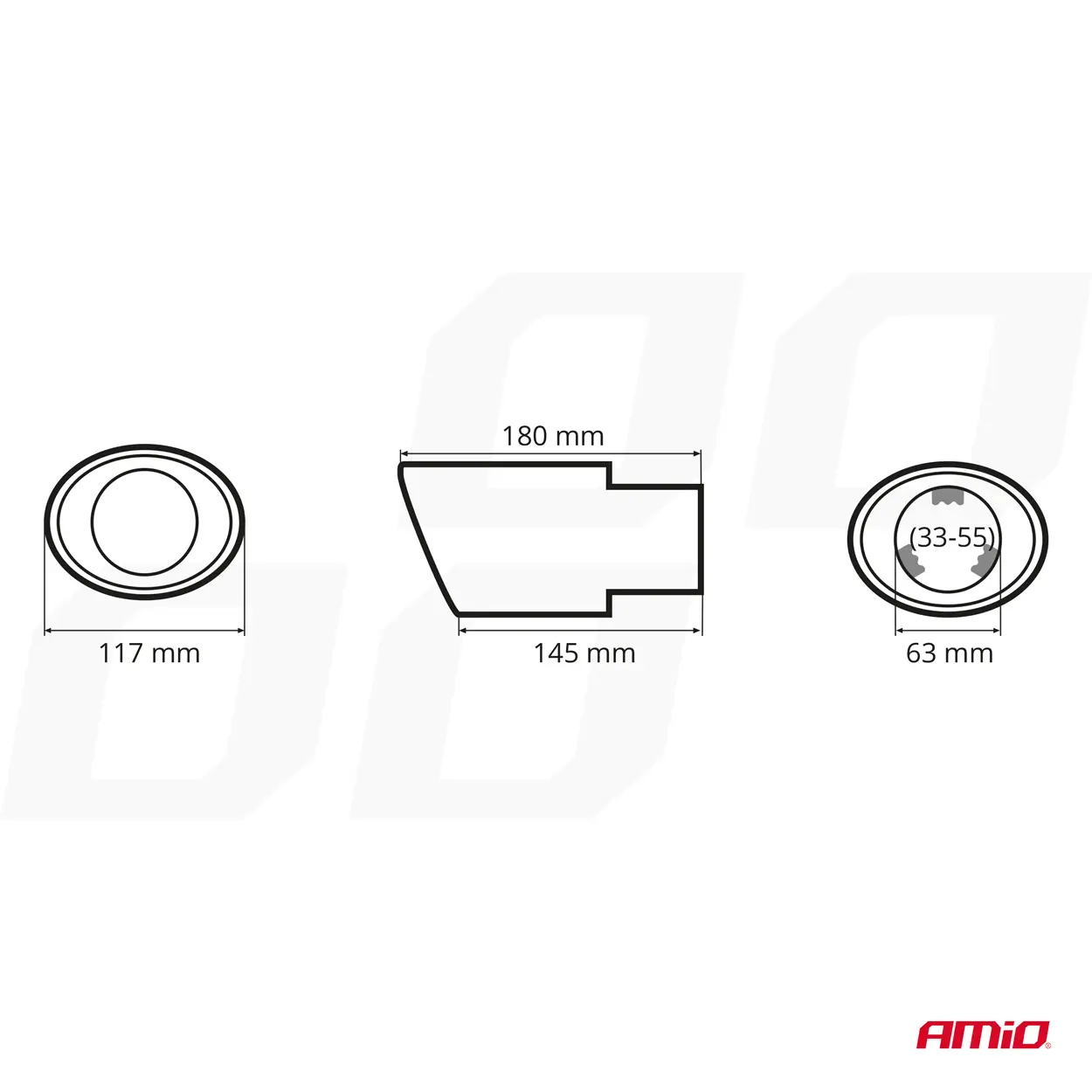 Endestuss MT 014 Oval Chrome Rustfritt Ø - 117mm – bilde 4