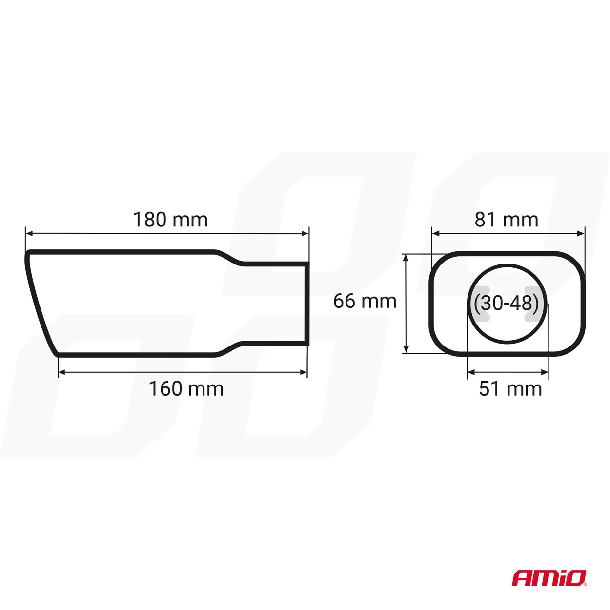 Endestuss MT 015 Chrome Rustfritt Ø - (81mm x 66mm) Image 4