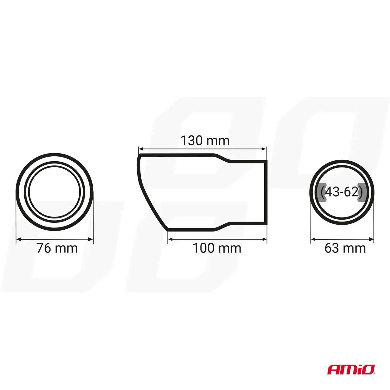 Endestuss MT 017B Black Rustfritt Ø - 76mm Image 4