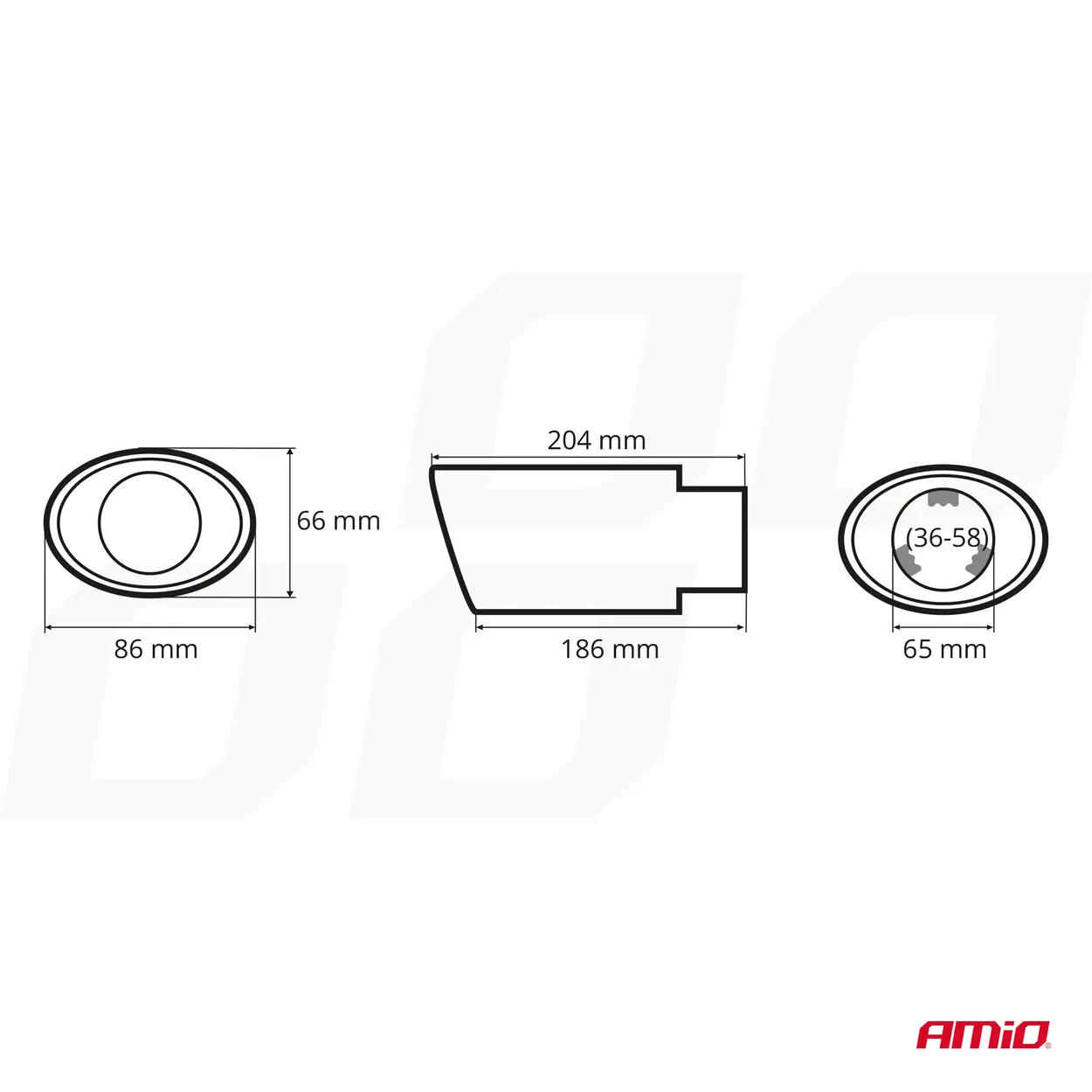 Endestuss MT 021BLC Chrome Blue Burnt Exhaust Rustfritt Ø - (86mm x 66mm) – bilde 4