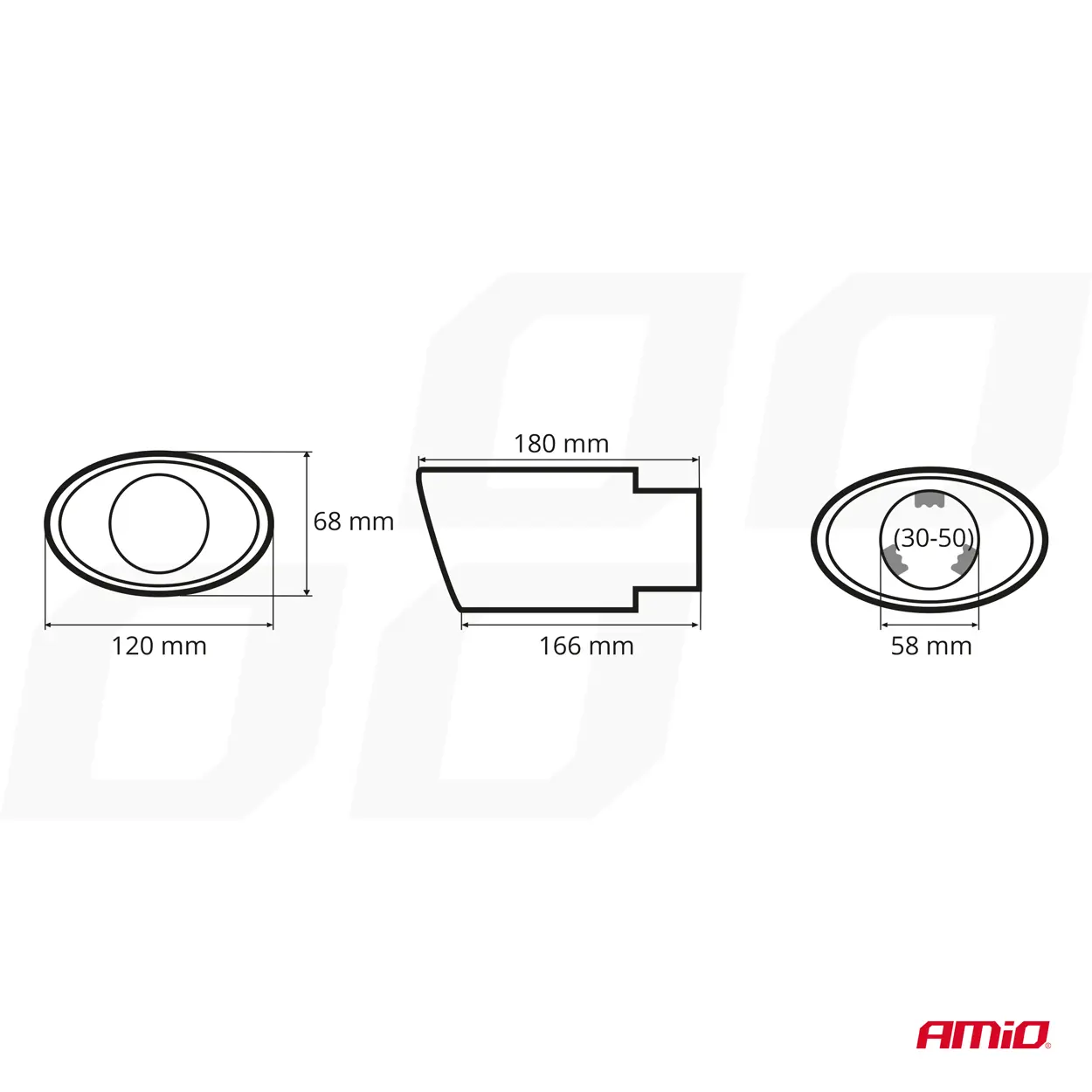 Endestuss MT 023BLC Oval Chrome Blue Burnt Exhaust Rustfritt Ø - (120mm x 68mm) – bilde 4