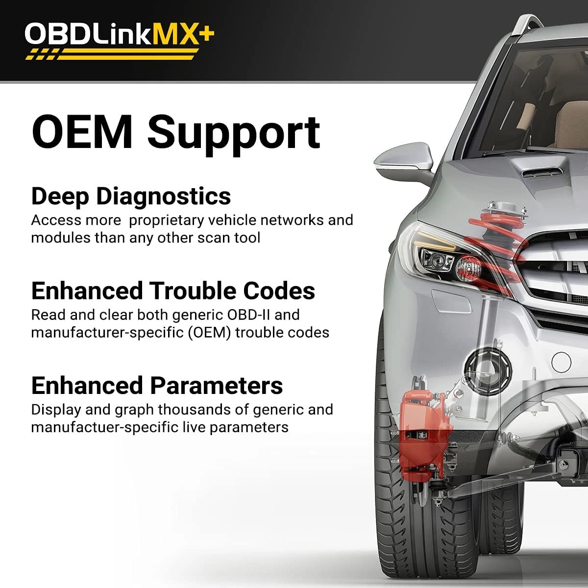 Feilkodeleser trådløs OBDLink MX+ Bluetooth OBD2 diagnoseadapter │ Android / iOS / Windows │ rask og stabil – bilde 16