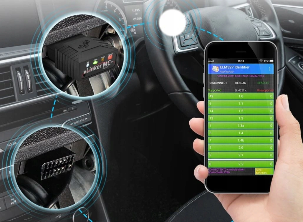 Feilkodeleser trådløs Vgate vLinker MC+ 4.0 avansert trådløs OBD2-adapter │ BimmerCode og FORScan - Android og iOS Image 9