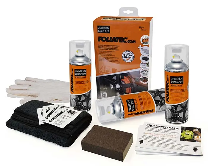Felglakk Foliatec Rim Kit 2C Spray Paint | Spraylakk sett Black Glossy Image 6
