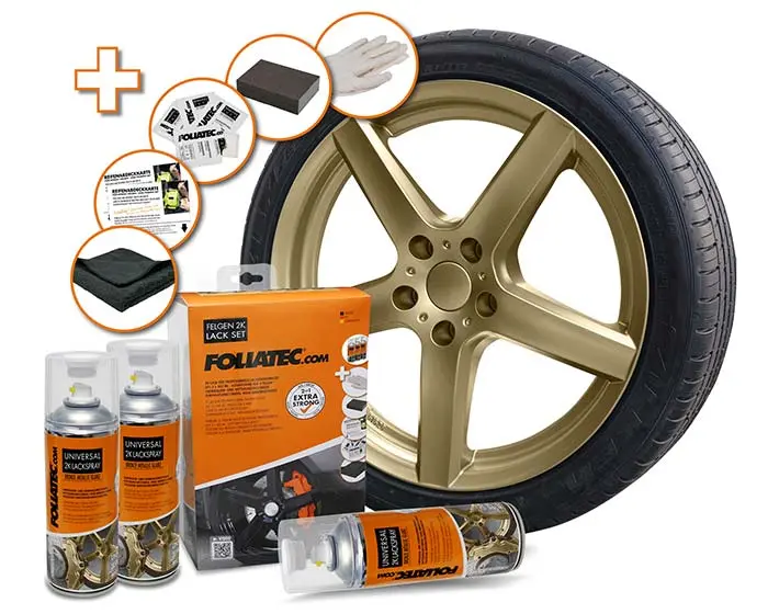 Felglakk Foliatec Rim Kit 2C Spray Paint  | Spraylakk sett Bronse Metallic Glossy Image 1