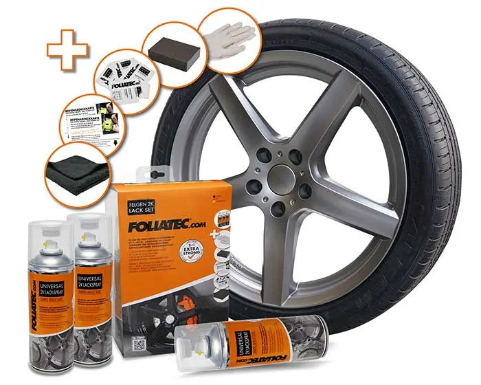 Felglakk Foliatec Rim Kit 2C Spray Paint | Spraylakk sett Gunmetal Metallic Glossy Image 1