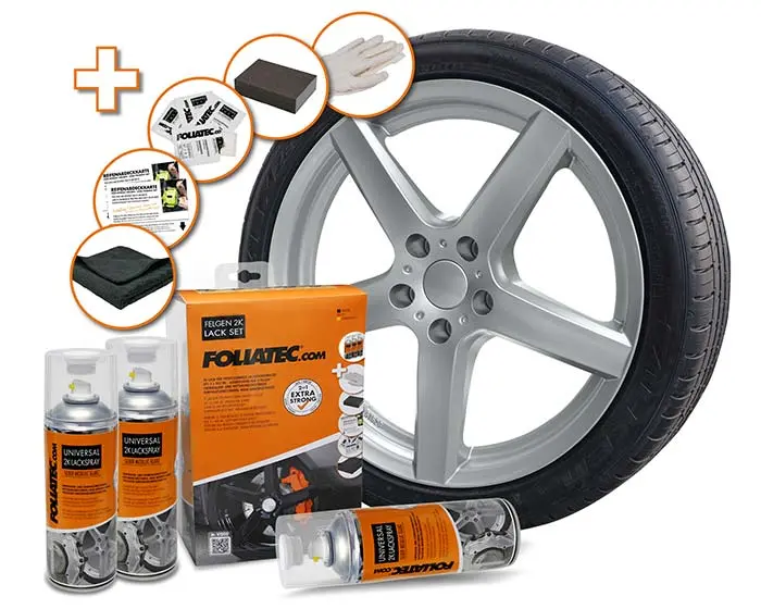 Felglakk Foliatec Rim Kit 2C Spray Paint  | Spraylakk sett Silver Metalic Glossy  Image 1