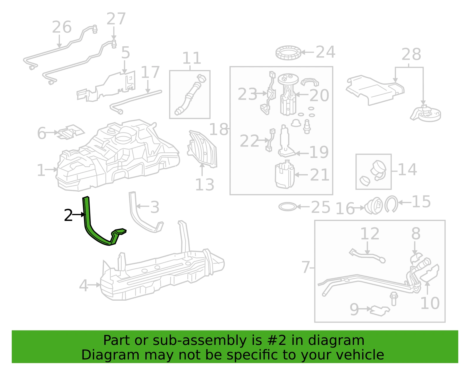 Festebånd drivstofftank Toyota Land Cruiser 150 │ nr. 1 - 77601-60420 – bilde 2