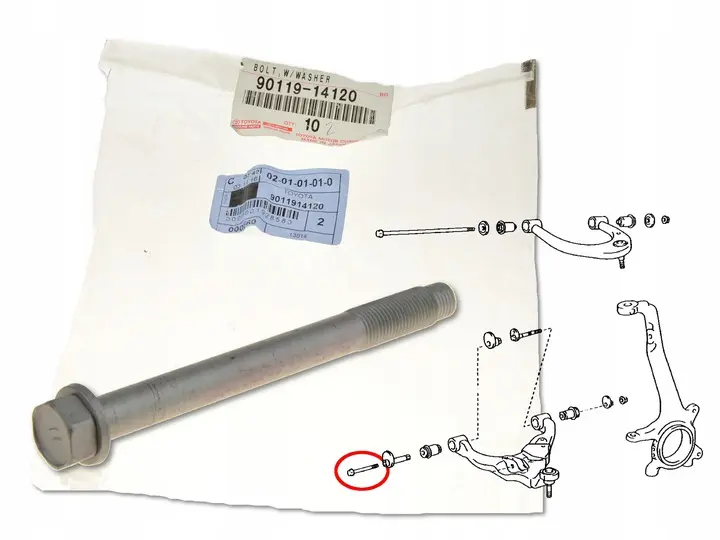 Festebolt bærearm Toyota Land Cruiser J120 2002 - 2009 - 1 stk.