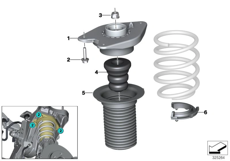 Fjær foran BMW i3 LCI 2017 - 2022 │ Genuine® Coil Spring, Front – bilde 3