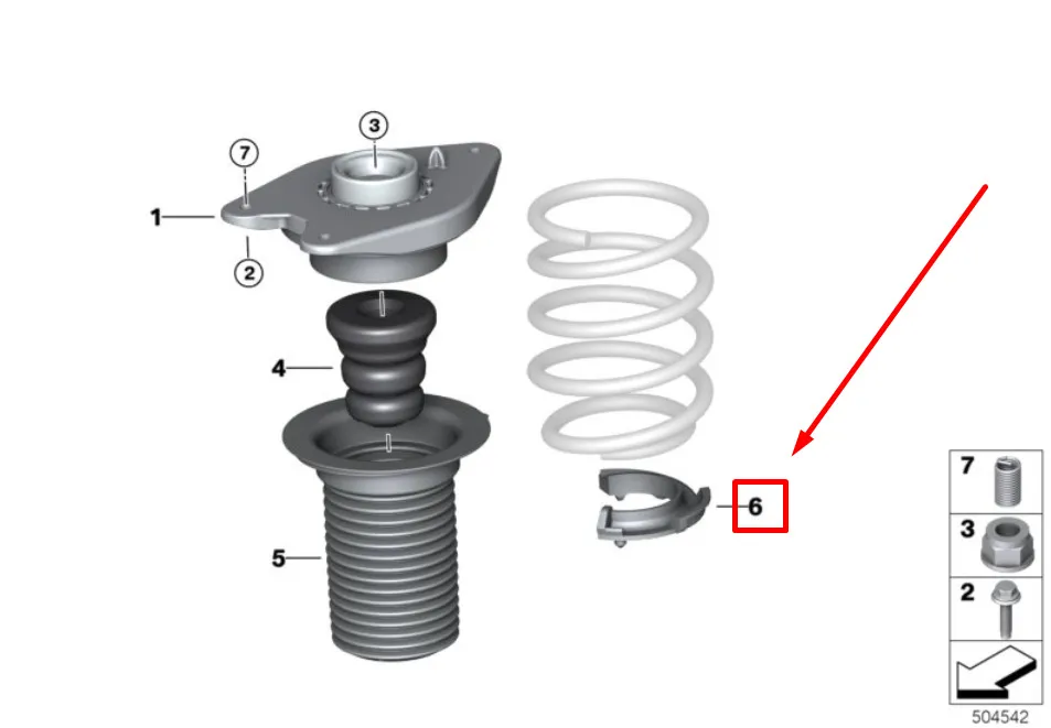 Fjærholder nedre BMW i3 2013 - 2022 │ Genuine®  Coil Spring Pad Lower Front – bilde 3