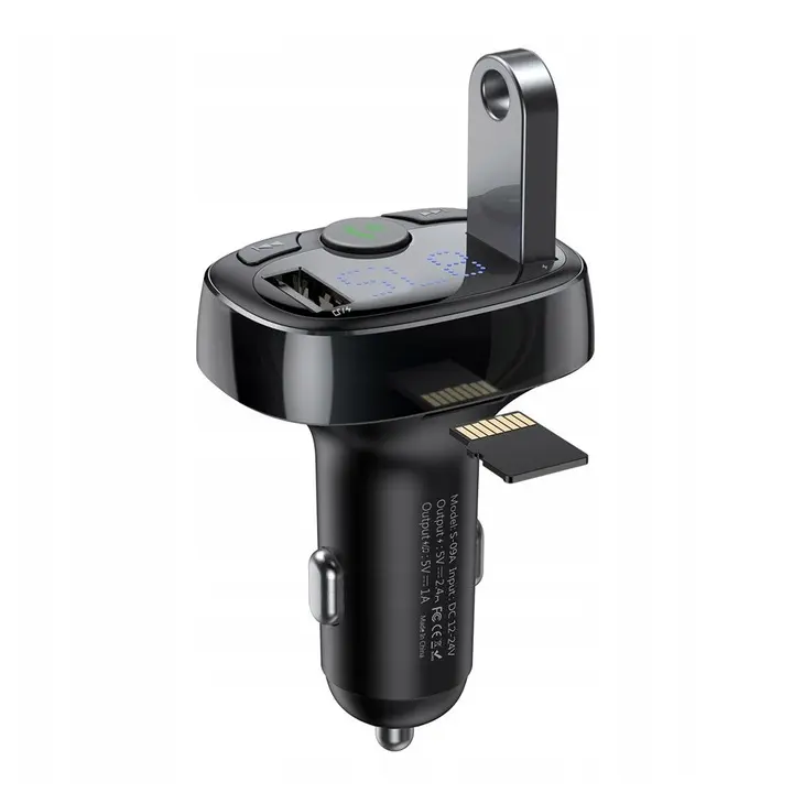 FM bluetooth sender. Dobble uttak for ladning  3,4A ,Handsfree Funksjon. Micro SD Image 1