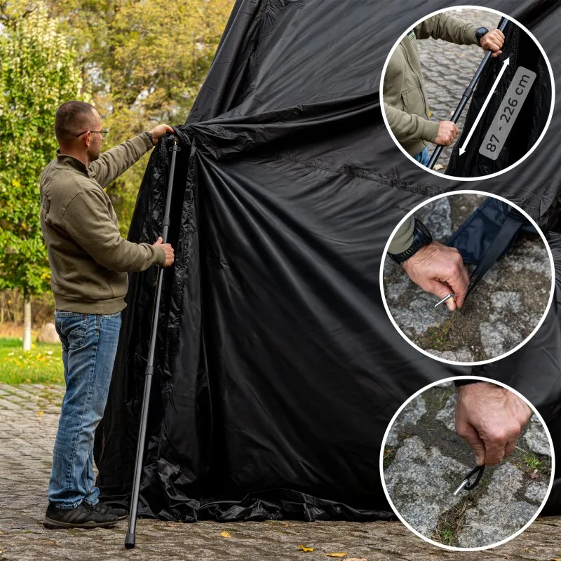 Fortelt Wild Camp Missouri 150 Slim Military DAY & NIGHT 2.0 │ sort anneks til taktelt – bilde 19