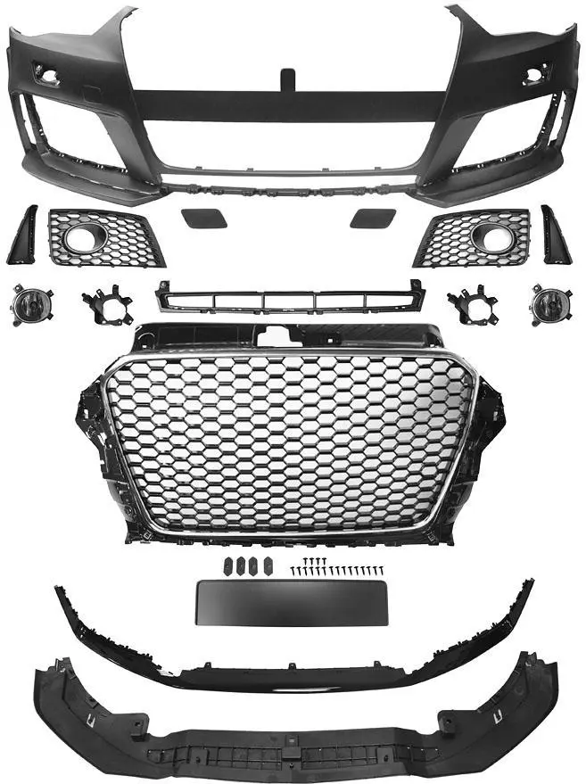 Frontfanger Audi A3 8V 2013 - 2016 | RS3 Design Chrome Black – bilde 5