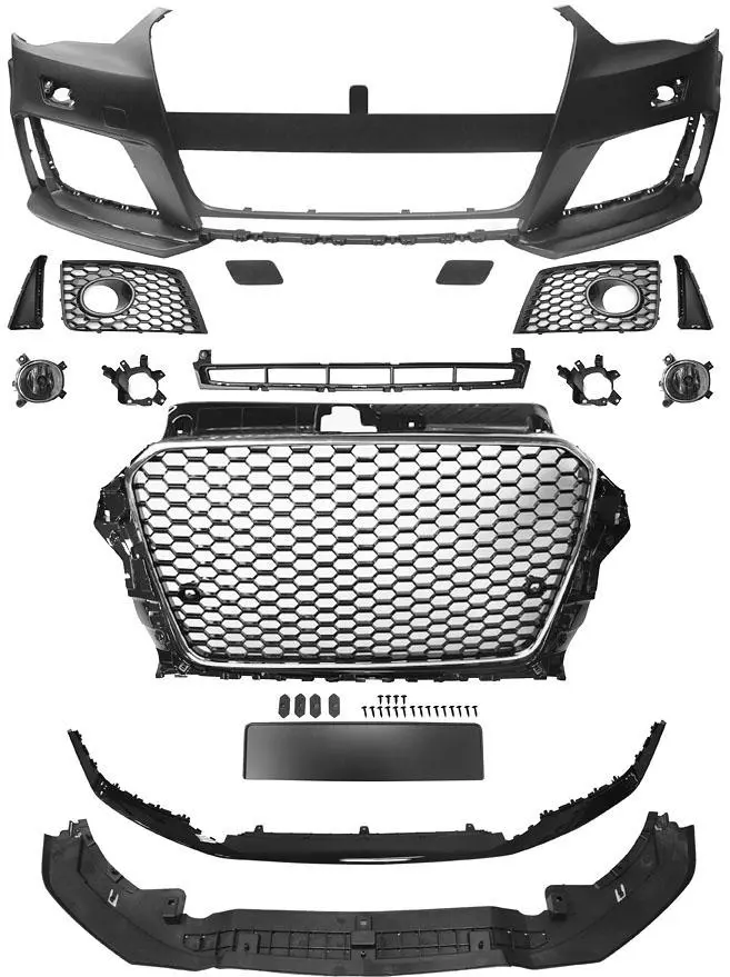 Frontfanger Audi A3 8V 2013 - 2016 | RS3 Design Chrome Black PDC – bilde 4