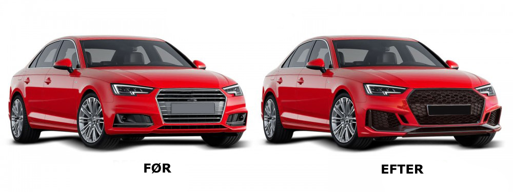 Frontfanger Audi A4 B9 2015 - 2019 | RS4 Design Glossy Black PDC – bilde 4
