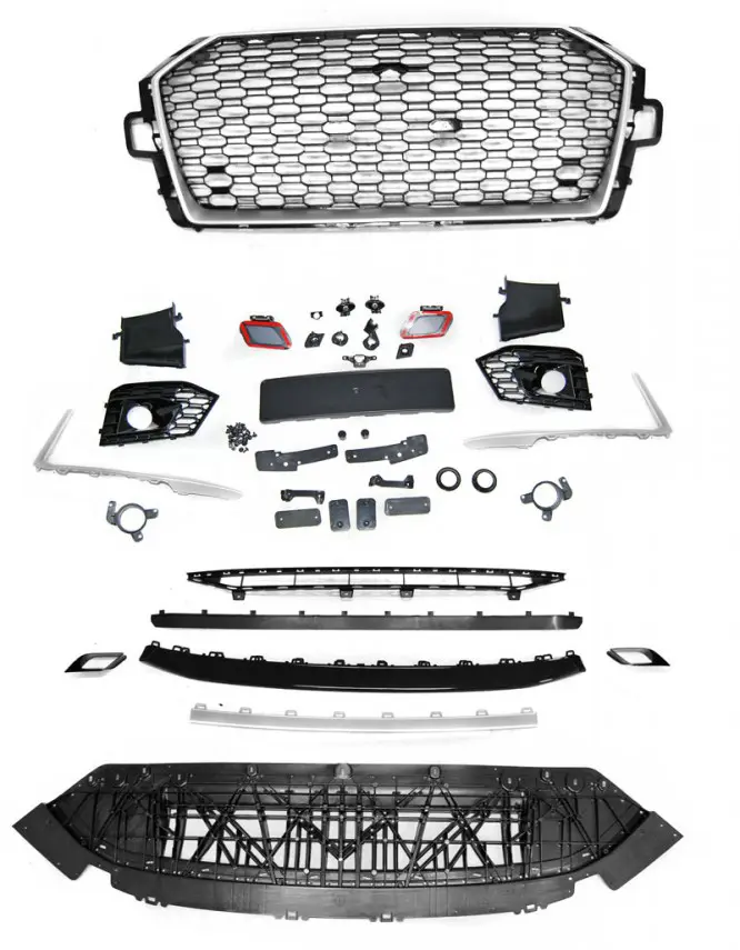 Frontfanger Audi A4 B9 2015 - 2019 | RS4 Design Silver Black PDC – bilde 3