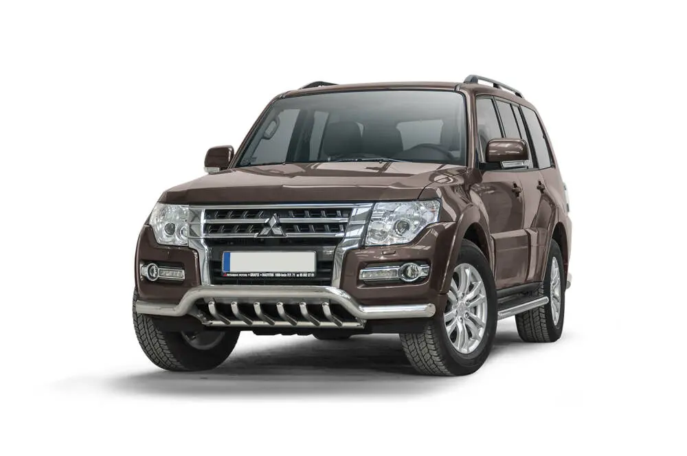 Frontfangerbeskytter rør nedre Mitsubishi Pajero IV Facelift 2015 - 2021 │ med underseksjonsgrill