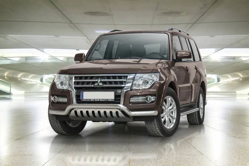 Frontfangerbeskytter rør nedre Mitsubishi Pajero IV Facelift 2015 - 2021 │ med underseksjonsplate – bilde 2