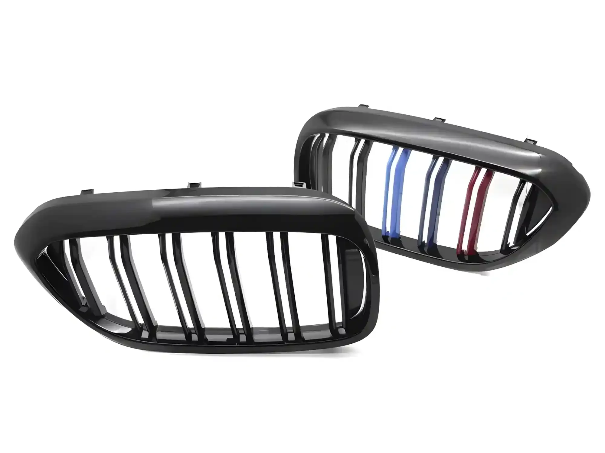Frontgrill nyre BMW 5  (G30/G31) 2017 - 2020 │ dobbel lamell, svart blank med m-striper