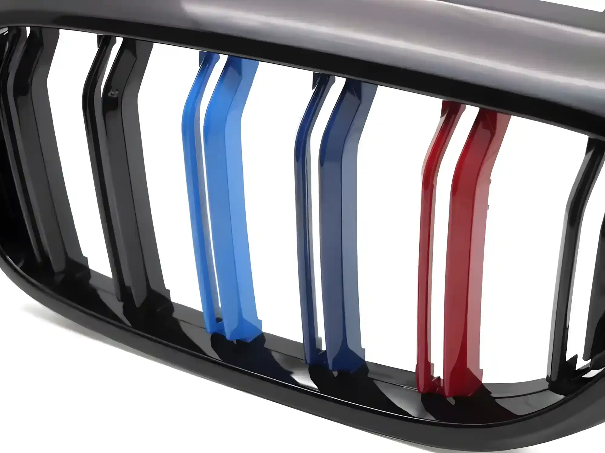 Frontgrill nyre BMW 5  (G30/G31) 2017 - 2020 │ dobbel lamell, svart blank med m-striper – bilde 3