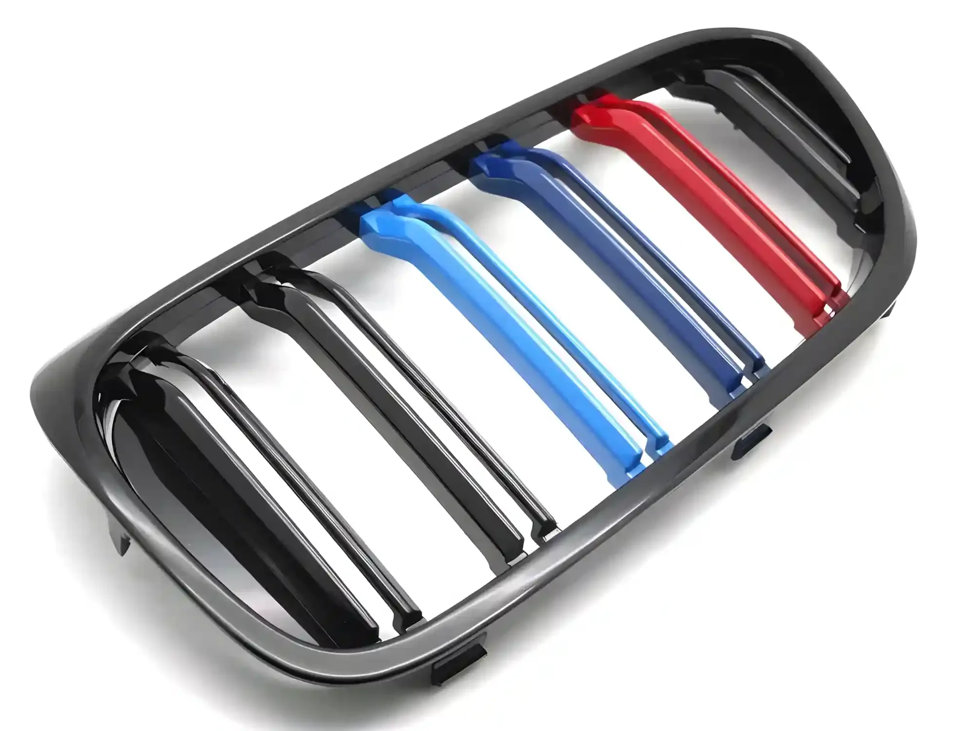 Frontgrill nyre BMW 5  (G30/G31) 2017 - 2020 │ dobbel lamell, svart blank med m-striper – bilde 4