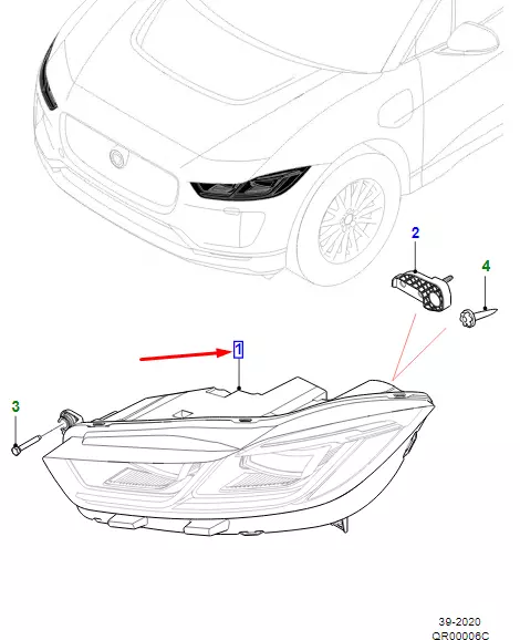 Frontlykt Jaguar I-Pace 2018 -> │ Høyre - Genuine® Full LED Matrix Lamp Image 1