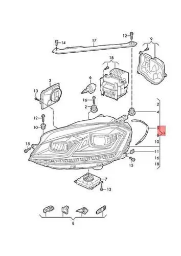 Frontlykt VW e-Golf Full LED 2014-2022 (venstre side) – bilde 8