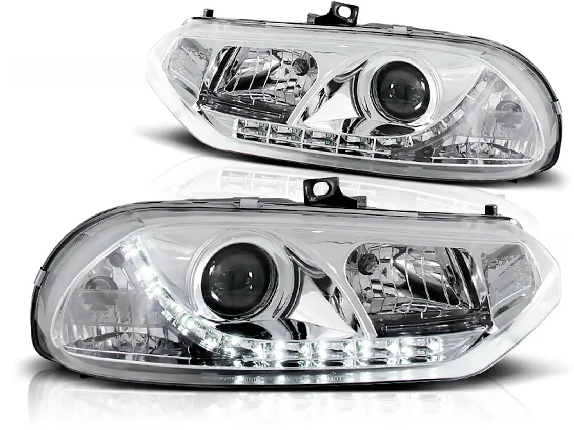 Frontlykter ALFA ROMEO 156 1997-2003 HEADLIGHTS ANGEL EYES CHROME