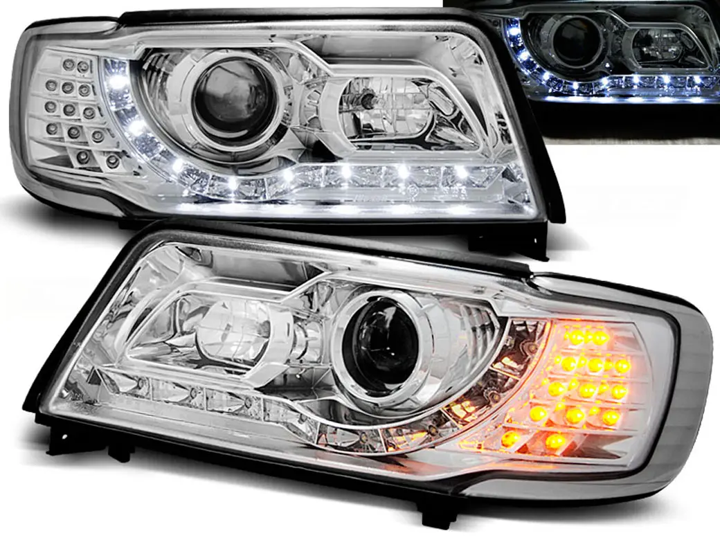 Frontlykter AUDI 100 (C4) 1990-1994 DAYLIGHT CHROME