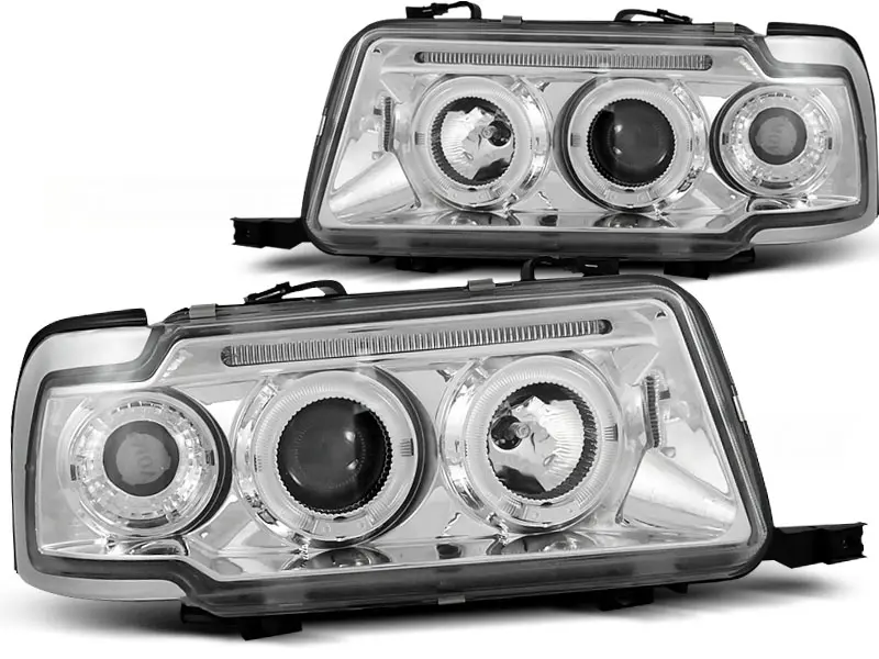 Frontlykter AUDI 80 (B4) 1991-1996 ANGEL EYES CHROME