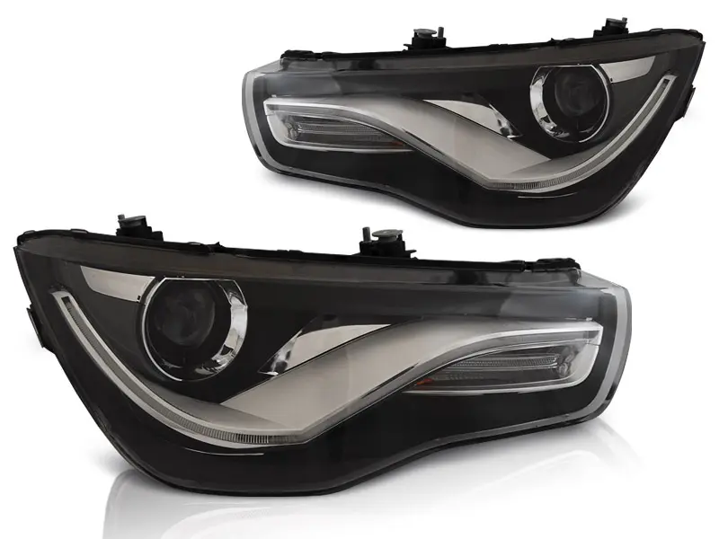 Frontlykter AUDI A1 2010-2014 BLACK TRU DRL – bilde 4