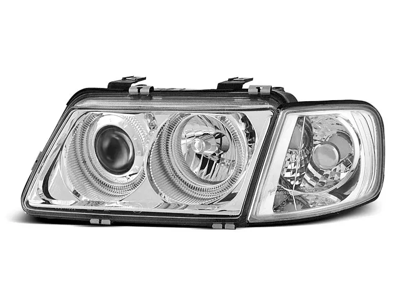 Frontlykter AUDI A3 1996-2000 ANGEL EYES CHROME – bilde 2