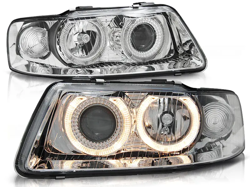 Frontlykter AUDI A3 2000-2003 ANGEL EYES CHROME