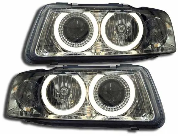 Frontlykter AUDI A3 2000-2003 ANGEL EYES CHROME – bilde 2