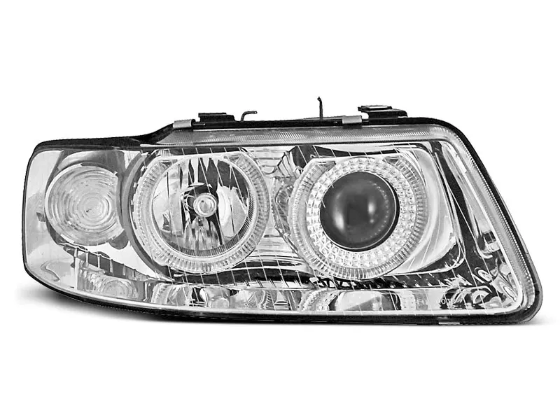 Frontlykter AUDI A3 2000-2003 ANGEL EYES CHROME – bilde 3