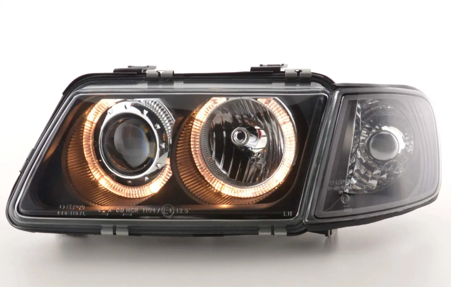 Frontlykter AUDI A3 (8L) 1996-2000 ANGEL EYES BLACK – bilde 3