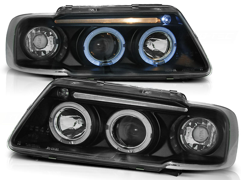 Frontlykter AUDI A3 (8L) 1996-2000 ANGEL EYES BLACK