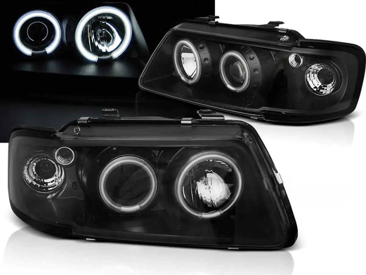 Frontlykter AUDI A3 (8L) 1996-2000 ANGEL EYES CCFL BLACK